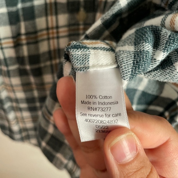 Sonoma Forest Green and Cream Plaid Flannel Men's Shirt 100% Cotton size LT - Picture 5 of 6